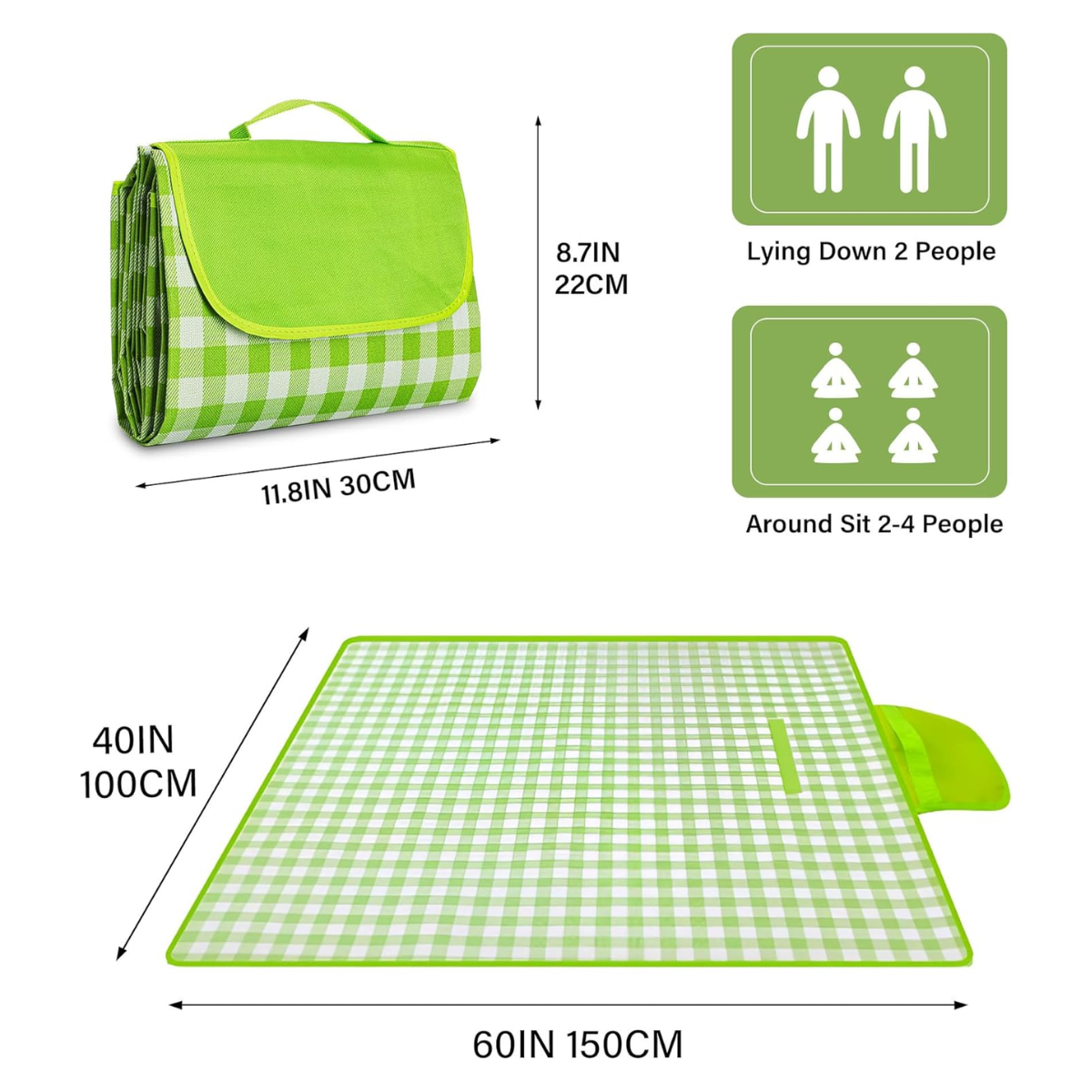 Vista 6 de Manta para picnic impermeable pd-96 - COLOR: ROJO